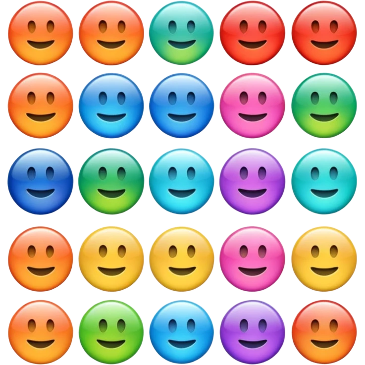 a colourful button not 3d or shading only 1 button no smiley face only 1 button  emoji