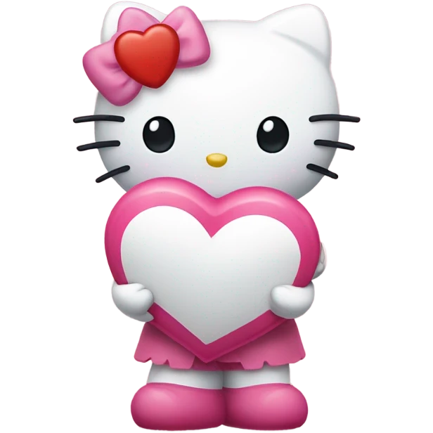 hello kitty with heart emoji