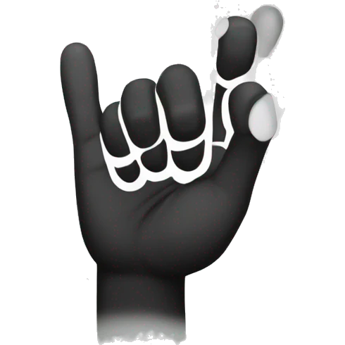 Black and white hand dapping up emoji