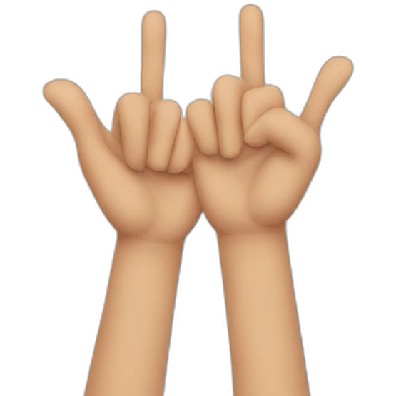The two hands close side by side with just the middle and index fingers raised emoji
