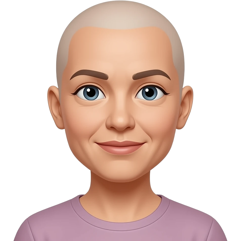half asian and half white woman and bald white emoji