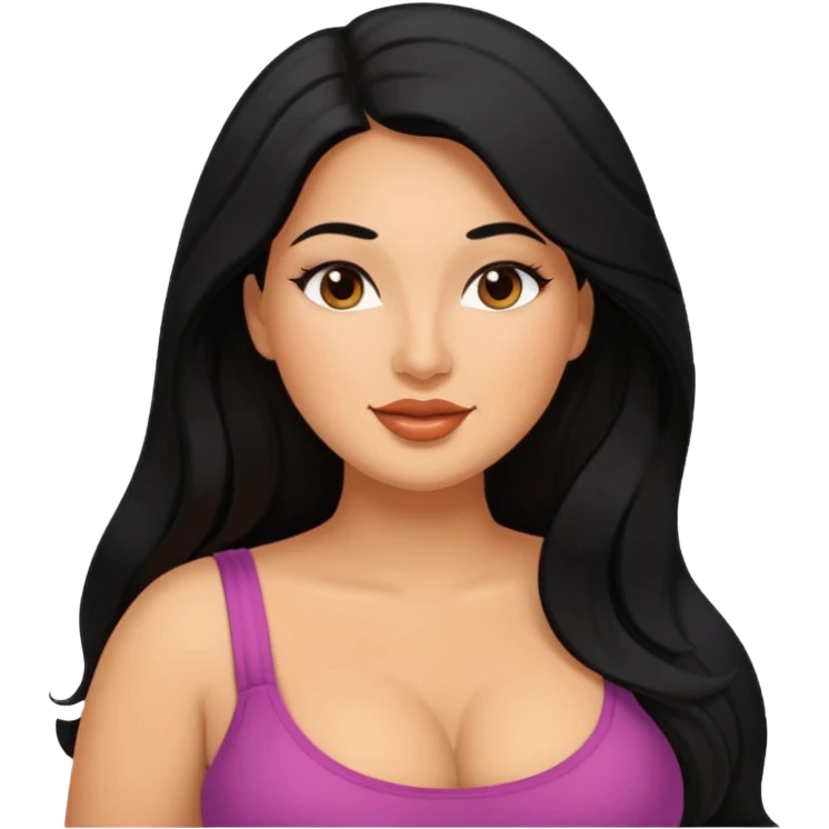 Curvy latina woman with long back hair masturbating  emoji