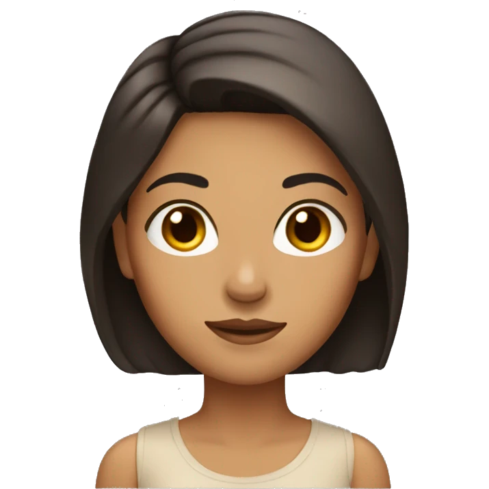 Women with dark brown hair and eyes and tan skin  emoji