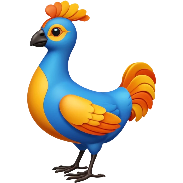 A 3D cartoon Sankofa bird with its head turned backward holding an egg in its beak, symbolizing learning from the past, vibrant colors, smooth lighting, Memoji-style rendering. emoji
