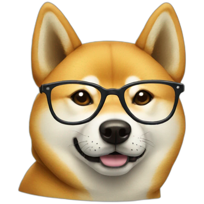 old shiba inu with glasses emoji