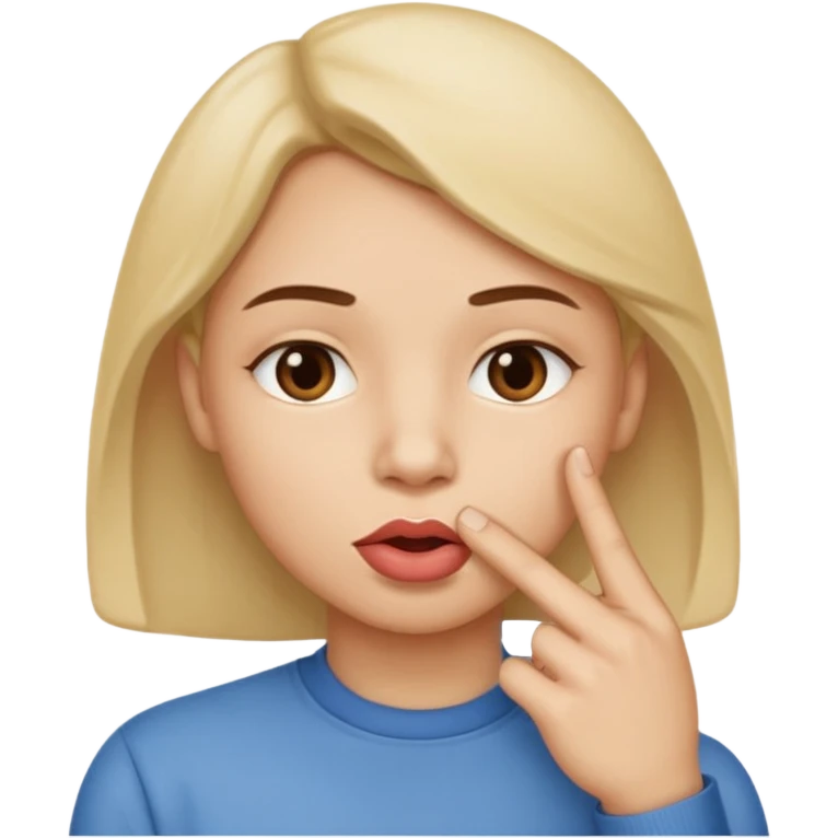 schweigen, one finger in front of mouth emoji