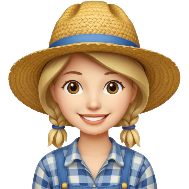 farmer woman with straw hat emoji