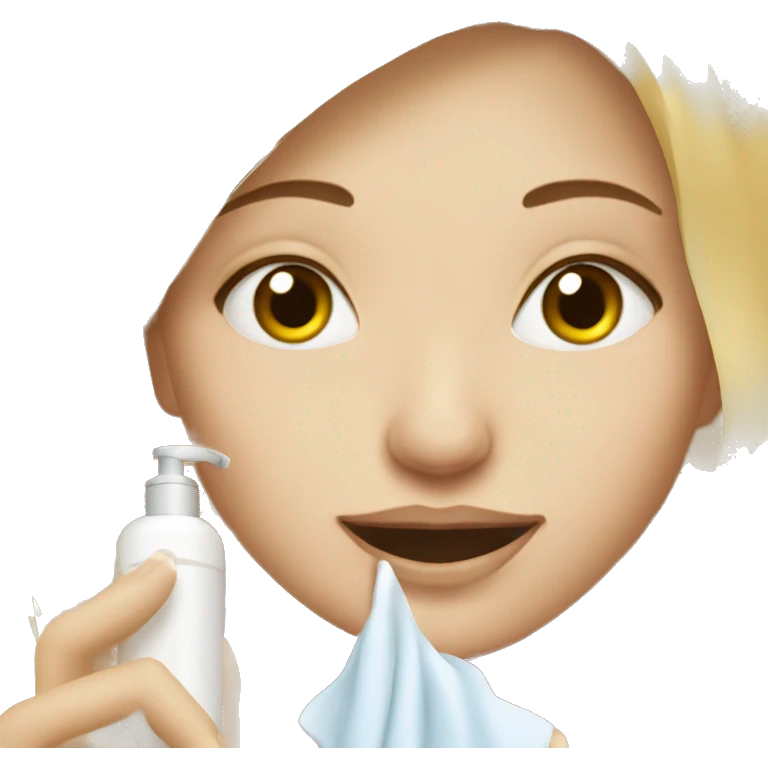Blondie girl doing skincare emoji