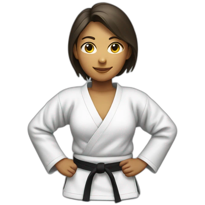 Woman with a pitcher wearing a Jiu-Jitsu Gi emoji