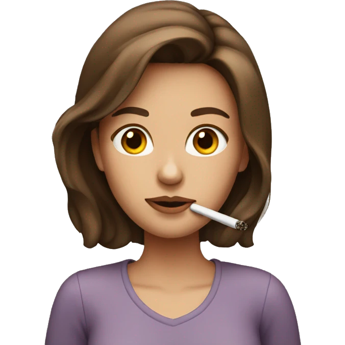 girl with brown hair smoking  emoji
