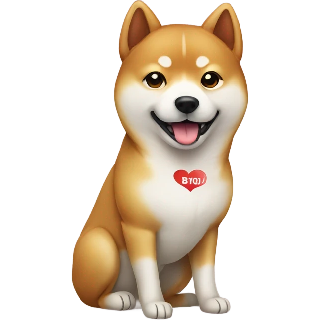 Shibi fox with a sign emoji
