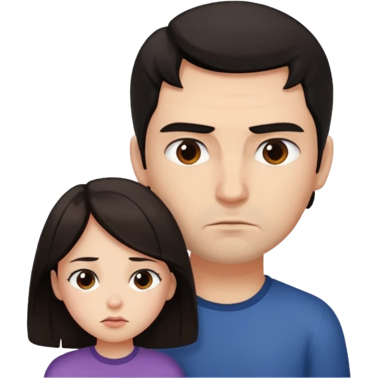 A girl looking down on a man twice his size  emoji