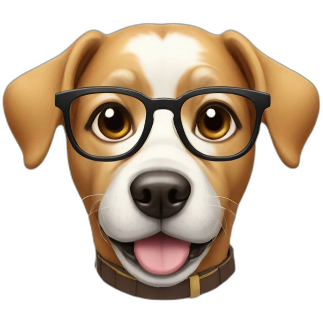 dog whith glasses emoji