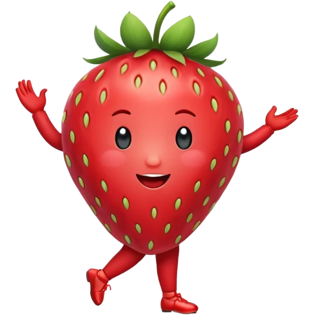 Strawberry fruit dancing ballet emoji