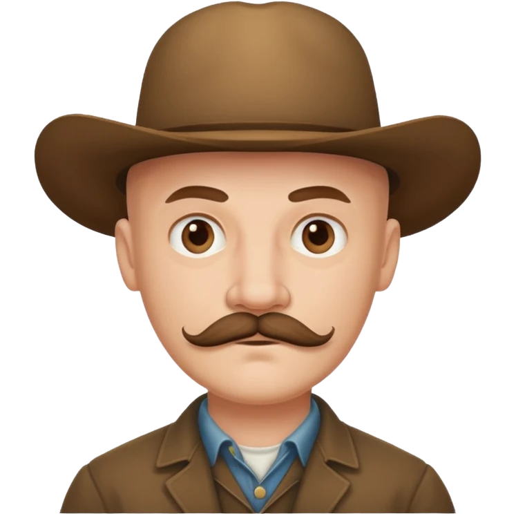 bald and mustached western man emoji