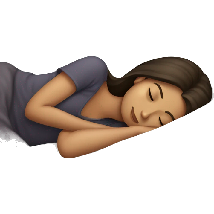 Brunette girl sleeping emoji