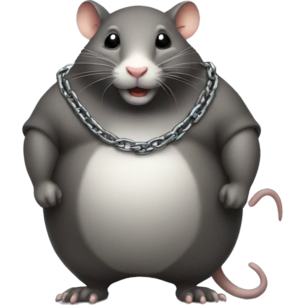 Big fat rat with a chain emoji