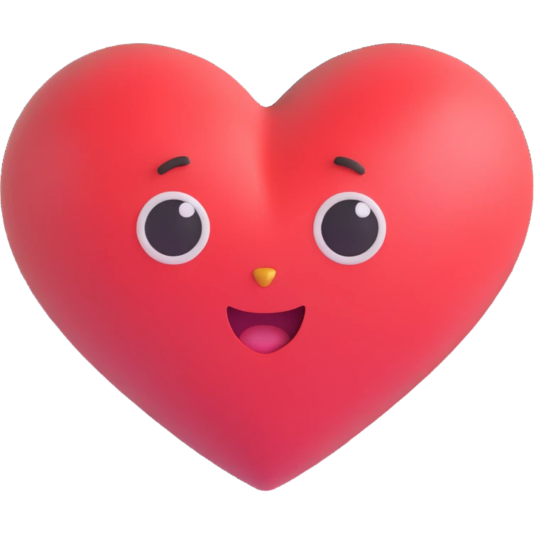 heart with a cute face, symbolizing being in love emoji
