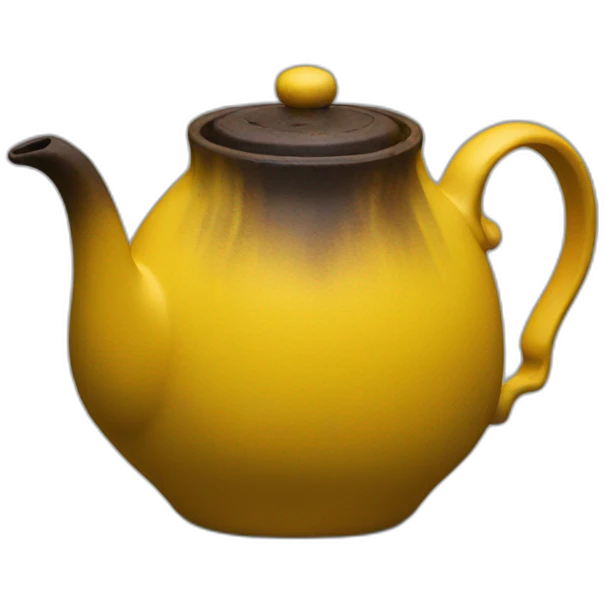 A yellow teapot with burnt bottom emoji