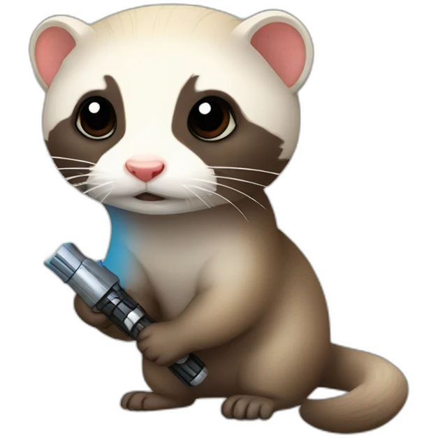 ferret with lightsaber emoji