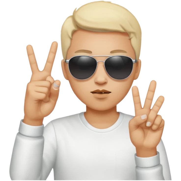 Criar emoji simples de óculo escuro dando o dedo do meio de forma bem rebelde emoji