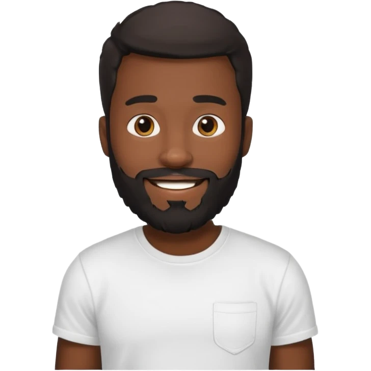 black bearded man in white t shirt emoji