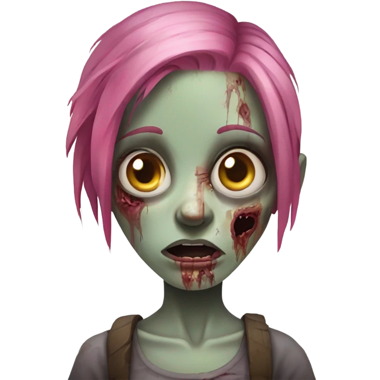 zombie girl with pink hair emoji