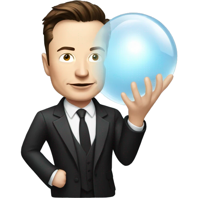 elon musk with crystal ball emoji