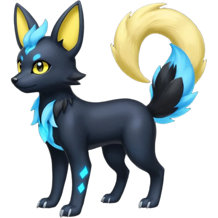 Umbreon-Luxray-Luxio-fusion-hybrid-animal-Fakémon-Pokémon-creature emoji
