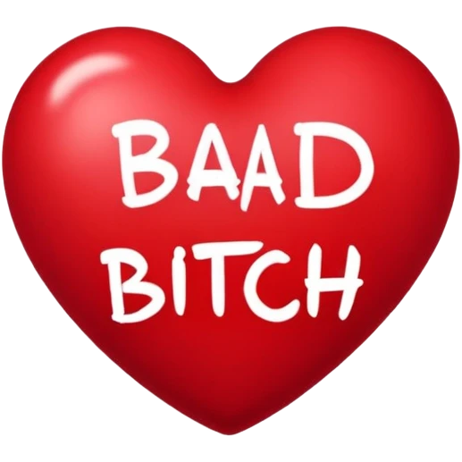 Bad bitch words written inside heart emoji