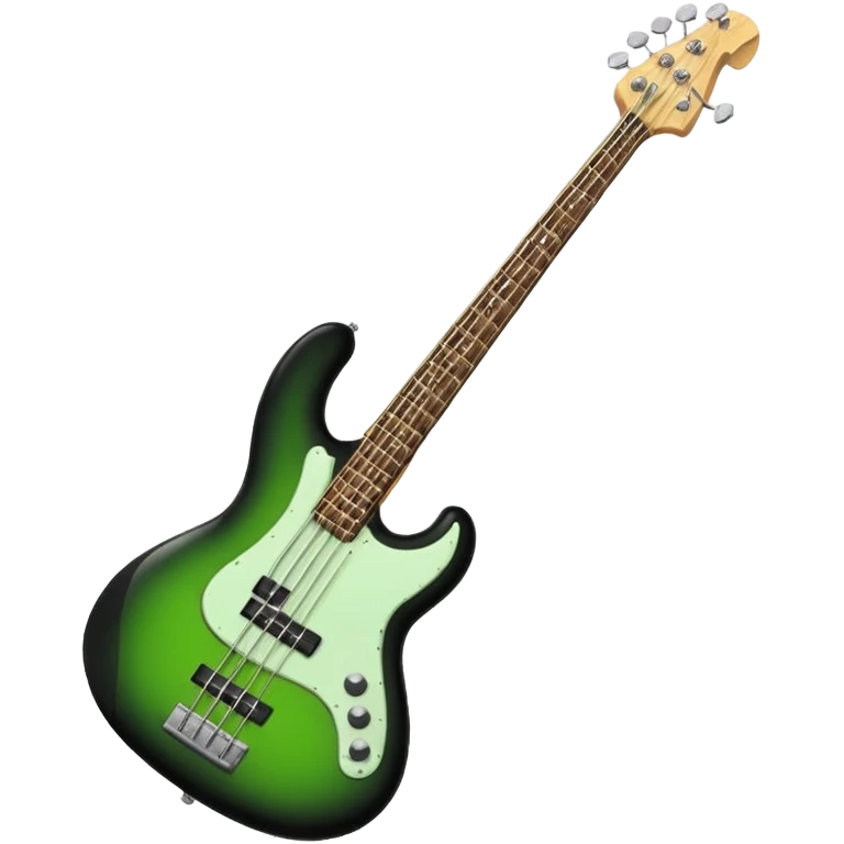 Electric Bass guitar black band green emoji