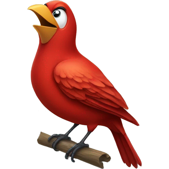 Red bird shouting "PLEASE RESPOND" emoji