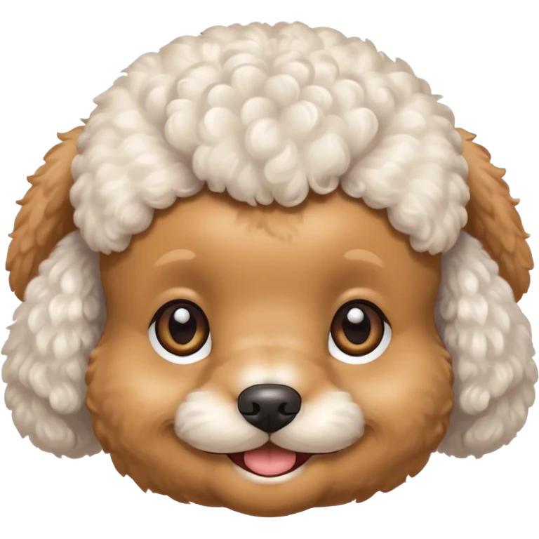 smile, baby white toy Poodle,only face  emoji