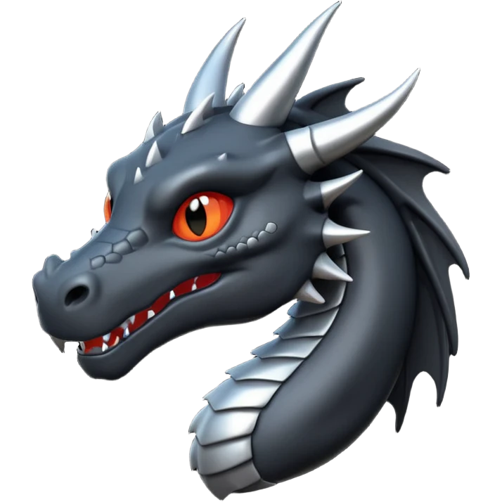 a minimalistic simple dark gray dragon emoji