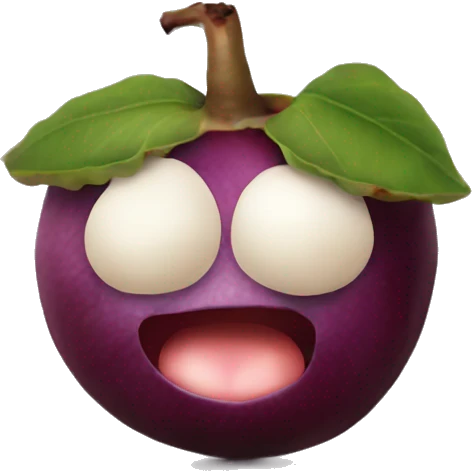 Mangosteen has a lovely chubby face emoji