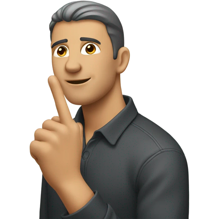 Guy pointing ear emoji