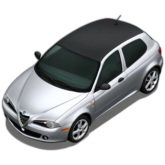 silver alfa romeo 147 with black roof emoji