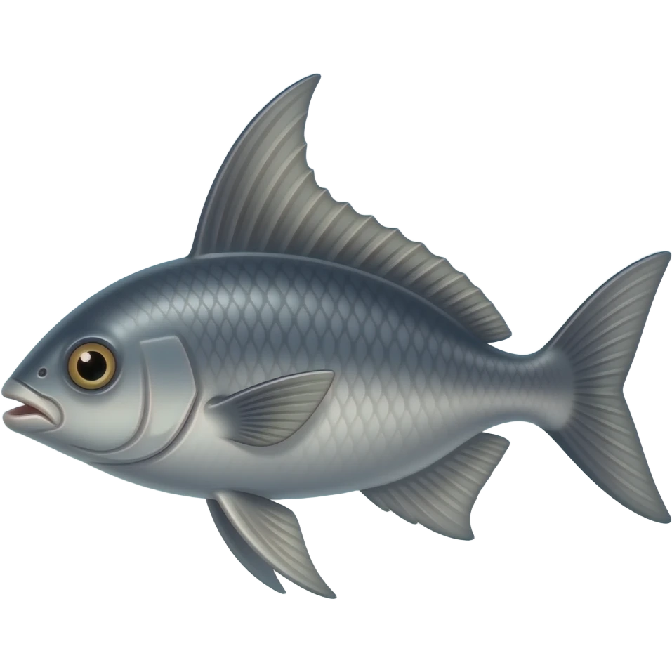 create a flying fish with long fins flyign and wings emoji