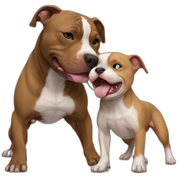 Pitbull and human baby play fighting emoji