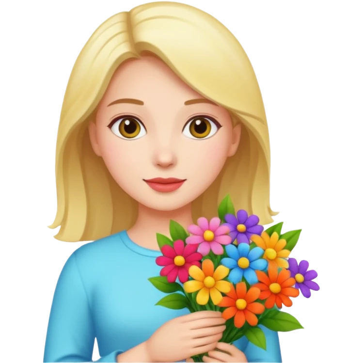 woman holding a bouquet of flowers
 emoji