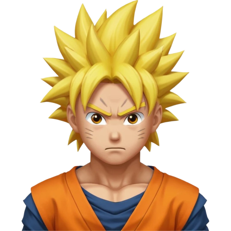 fais goku avec un melange de naruto emoji
