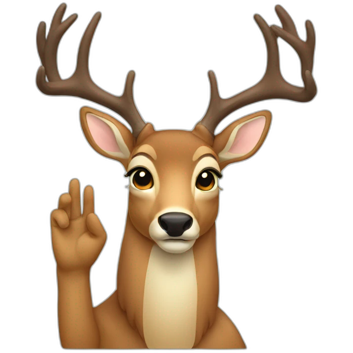 a deer saluting emoji