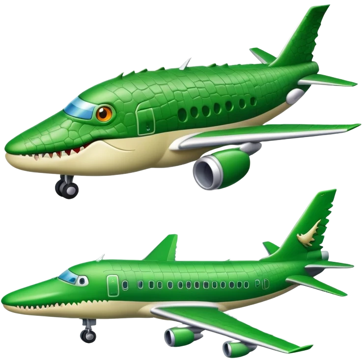 airplane with a crocodile head emoji