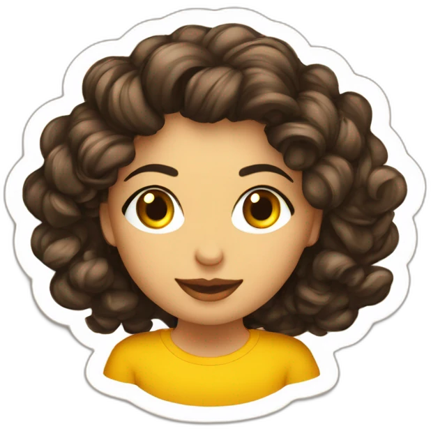 mujer cabello medio ondulado camiseta con logo 4tech emoji