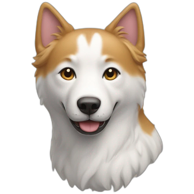 Un chat sur un chien emoji