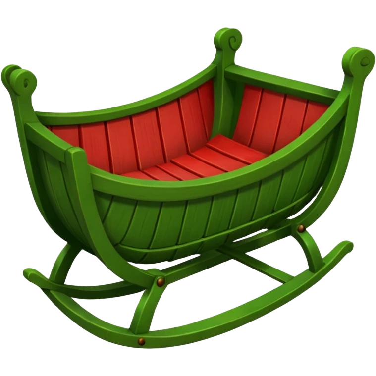 Cradles green and red color emoji