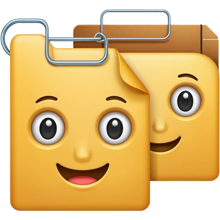 three document files, one with a paperclip and one with a staple emoji