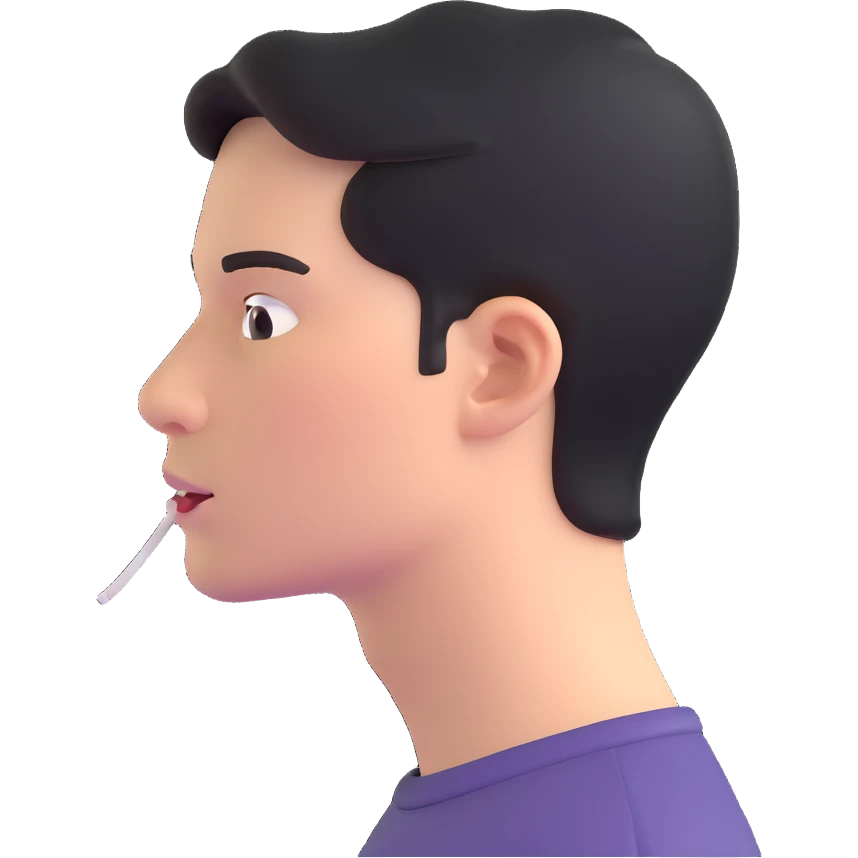 person mewing, side profile emoji