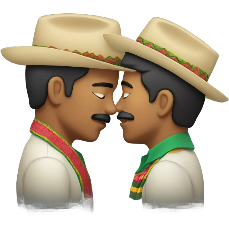 Two Mexicans kissing  emoji