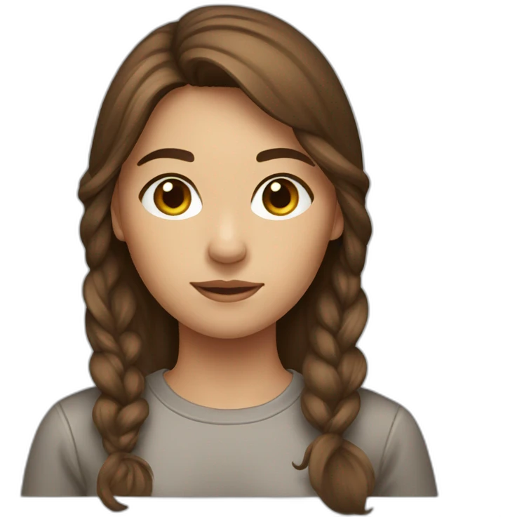 Girl with brown hair and alpaga sweat-shirt  emoji